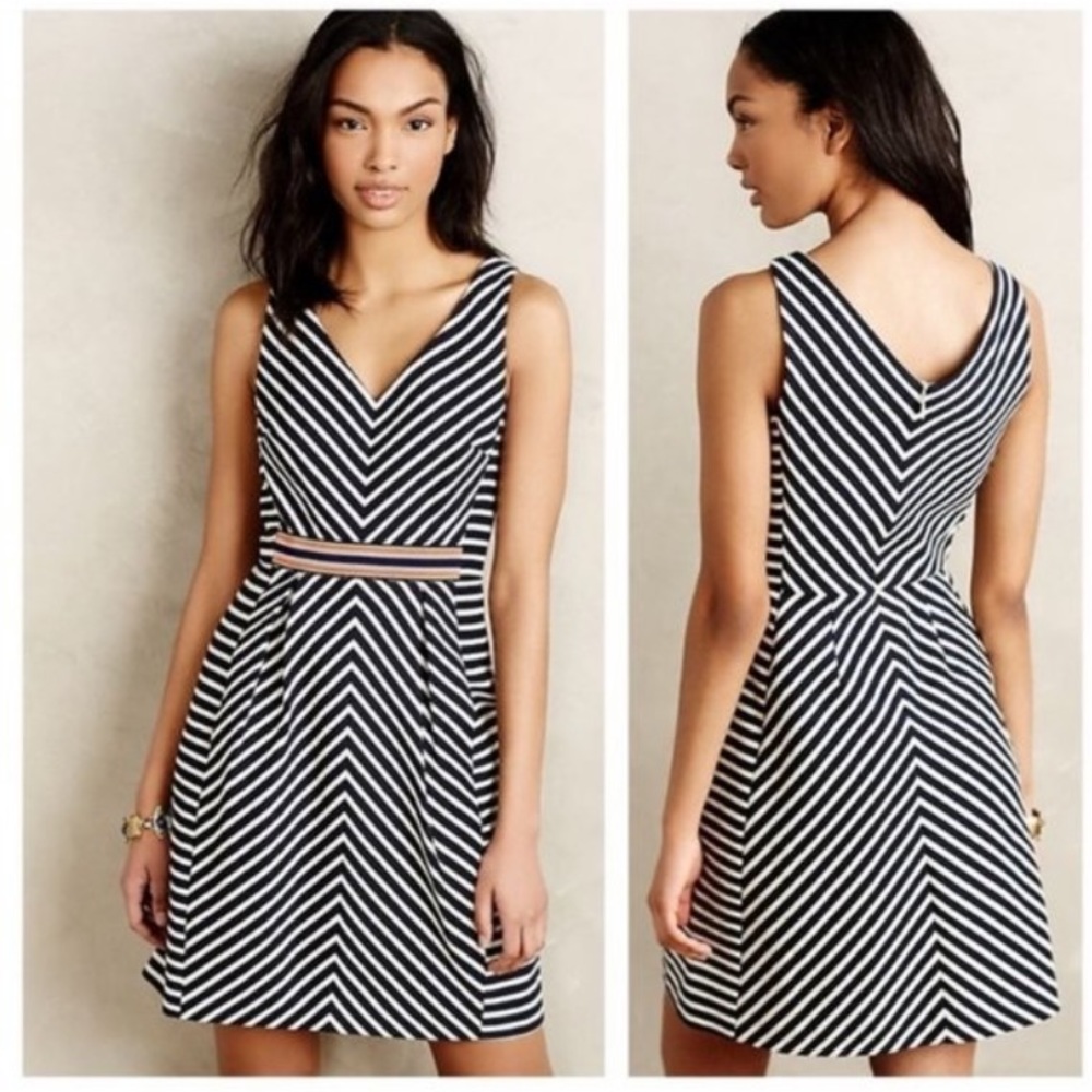 Anthropologie • Maeve Mitered Striped Dress